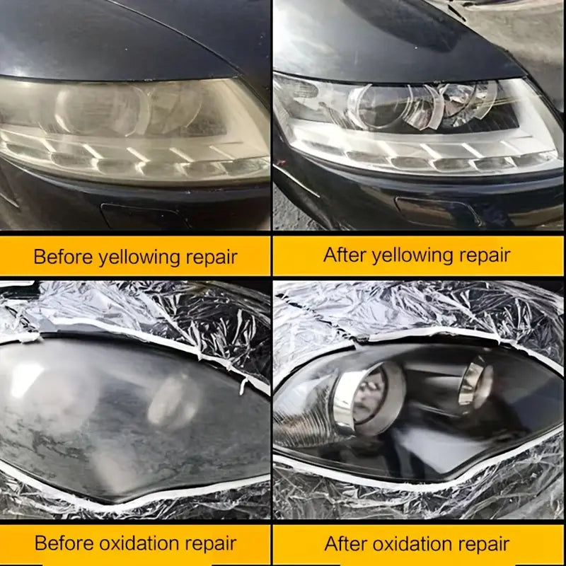 Universal Headlight Restoration Kit, Premium Car Headlight Cleaner for Yellowing, Oxidation, Scratches - Nano Atomization Technology for Enhanced Brightness, No Disassembly Required - DIY Easy Apply Headlight Refurbishment Formula