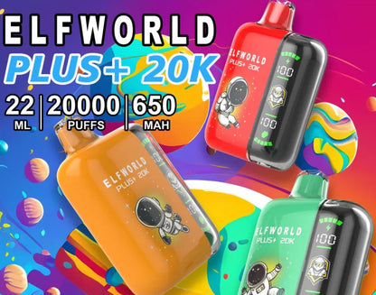 💥Buy 1 Get 2 Free💥 Elf World Plus 25000 Puffs Animated Screen Disposable Vape