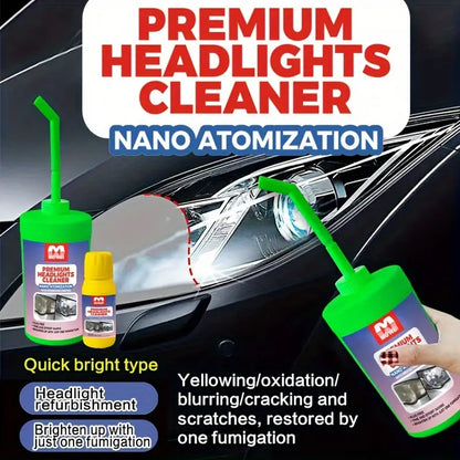 Universal Headlight Restoration Kit, Premium Car Headlight Cleaner for Yellowing, Oxidation, Scratches - Nano Atomization Technology for Enhanced Brightness, No Disassembly Required - DIY Easy Apply Headlight Refurbishment Formula