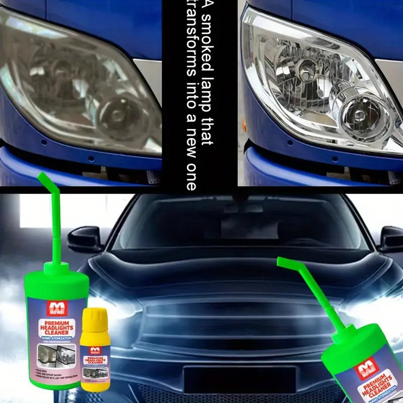 Universal Headlight Restoration Kit, Premium Car Headlight Cleaner for Yellowing, Oxidation, Scratches - Nano Atomization Technology for Enhanced Brightness, No Disassembly Required - DIY Easy Apply Headlight Refurbishment Formula