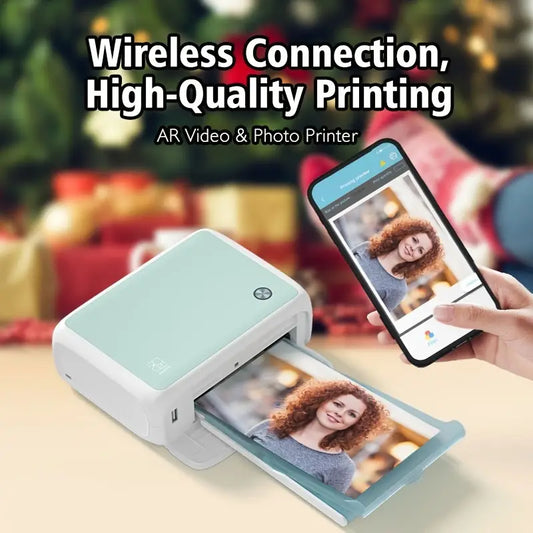 Wireless Mobile Photo Printer - High-Definition 300dpi Sublimation Inkless Printing, Wi-Fi Connection, Multi-Size Colorful Printing, Compatible with iOS and Android Devices, Network-Ready for Home and Office Use