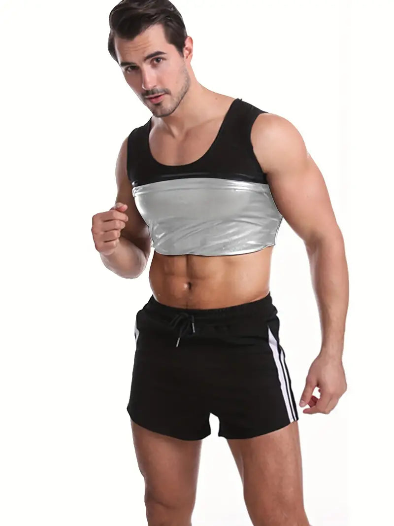 Unisex Compress Tight Top, Slimming Chest Abdomen Compression Shirts Male Body Shaper Ves